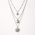 Collana regolabile acciaio tris lunea sole stella