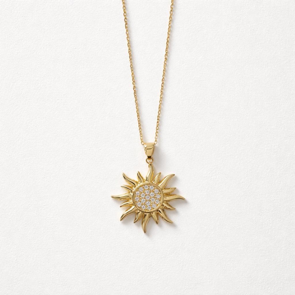Collana regolabile sole con strass