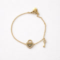 Bracciale regolabile cuore lucchetto