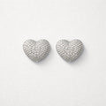 Orecchini a lobo in acciaio inox cuore con strass