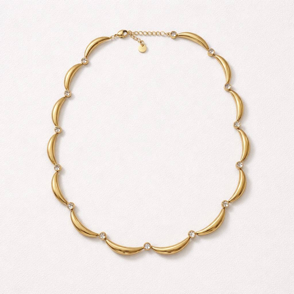 Collana regolabile barchette strass