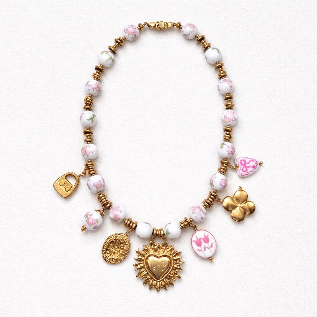 Collana regolabile acciaio ceramica