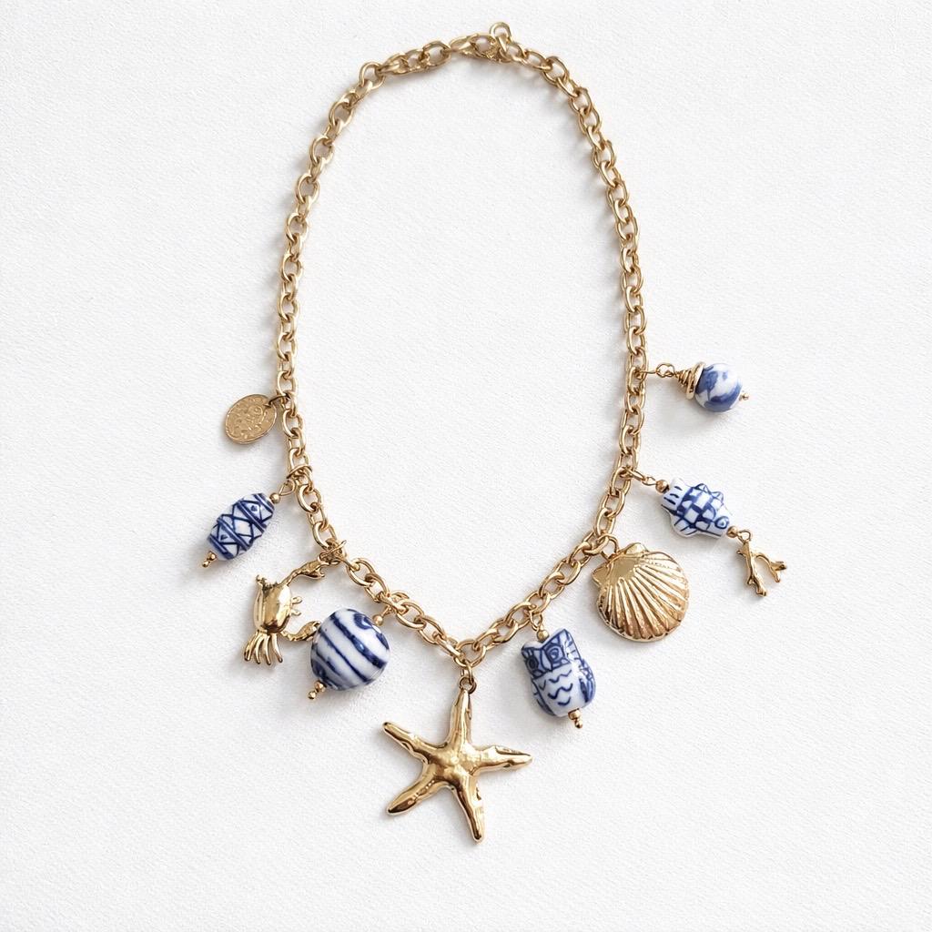 Collana regolabile acciaio ceramica
