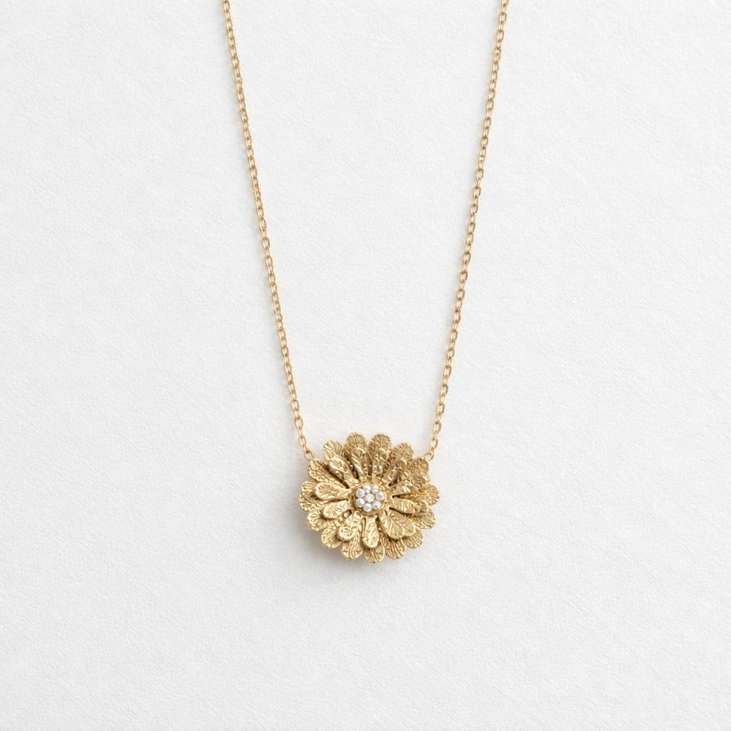 Collana regolabile acciaio con fiore