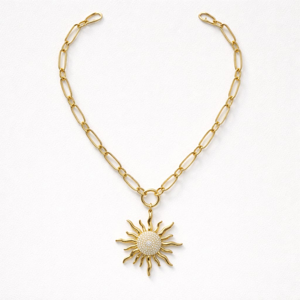 Collana regolabile acciaio sole