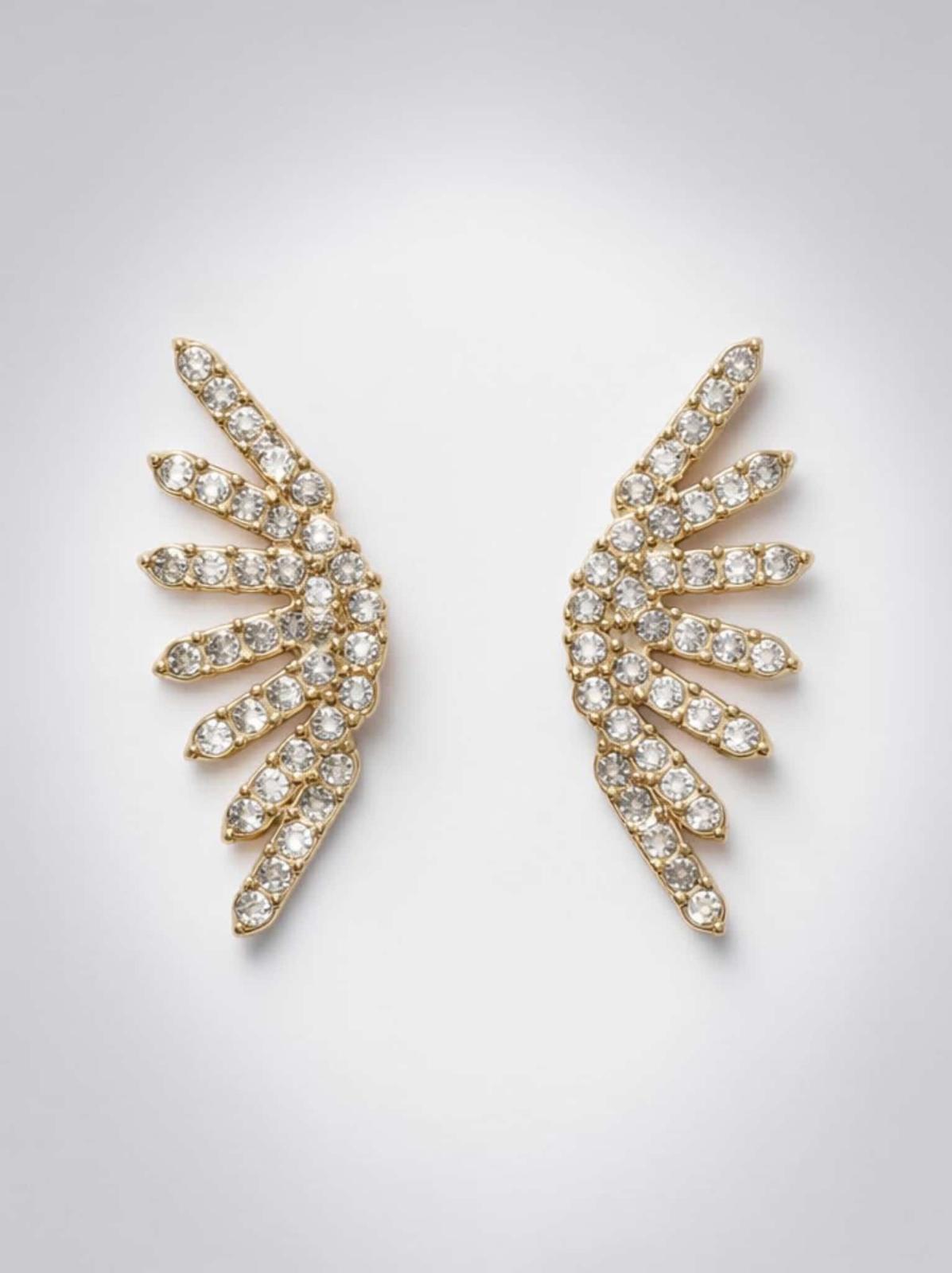 Orecchini lobo ventaglio strass
