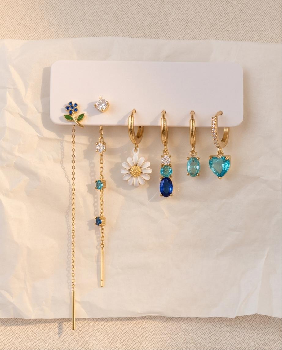 Orecchini Flora set 6 pezzi