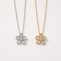 Collana regolabile acciaio fiore