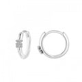 Orecchini a cerchio in acciaio inox con orsetto in strass