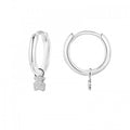 Orecchini a cerchio in acciaio inox con orsetto in strass