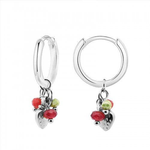 Orecchini in acciaio inox con fragoline pendenti