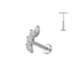 Helix acciaio inox con 4 zirconi navetta