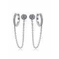 Orecchini acciaio inox con catenella